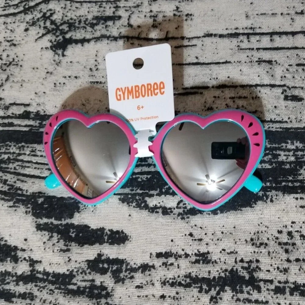 Gymboree Girls Watermelon Heart Sunglasses Splish-Splash SIZE 6+ NWT
